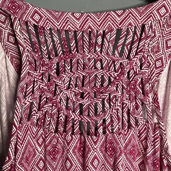 Skies Are Blue Dark Pink and White Sleeveless Tunic Size Small Petite - Picture 5 of 8